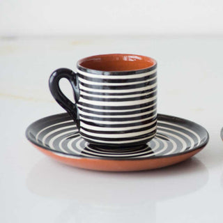 Striped Espresso Cup & Saucer
