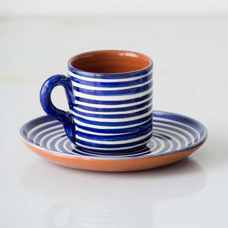 Striped Espresso Cup & Saucer