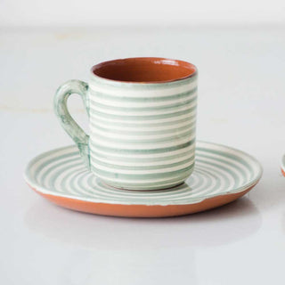 Striped Espresso Cup & Saucer