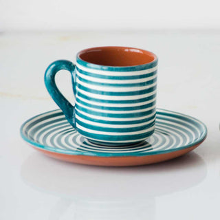 Striped Espresso Cup & Saucer