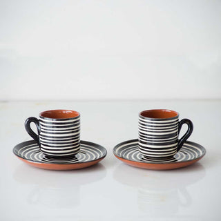 Striped Espresso Cup & Saucer