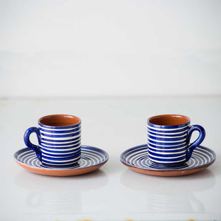 Striped Espresso Cup & Saucer