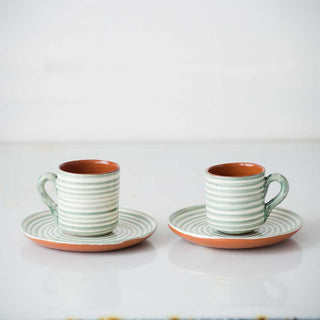 Striped Espresso Cup & Saucer