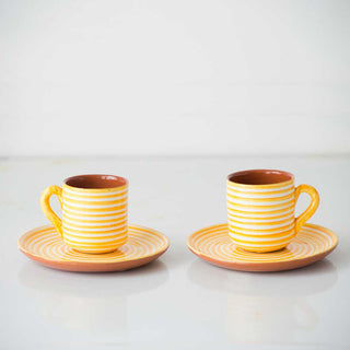 Striped Espresso Cup & Saucer