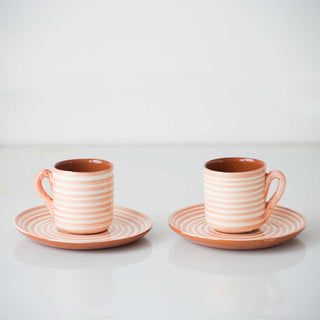 Striped Espresso Cup & Saucer