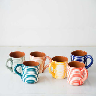 Classic Striped Terracotta Mug