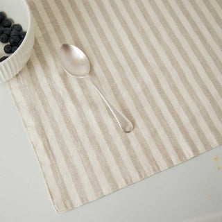 Natural & White Stripe Linen Placemats