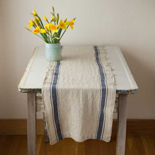 Vintage Stripe Linen Table Runner