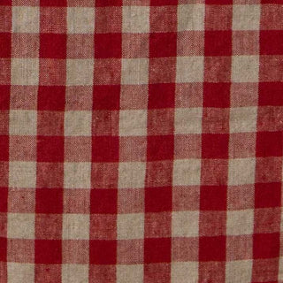 Gingham Check Linen Table Runner