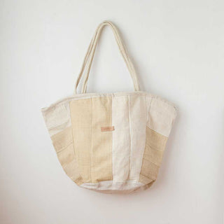Neutral Quilt Basket Tote